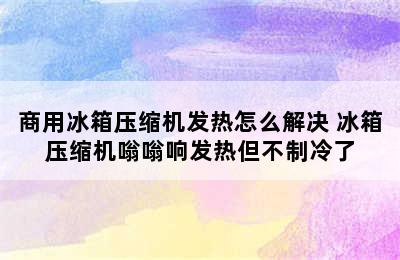 商用冰箱压缩机发热怎么解决 冰箱压缩机嗡嗡响发热但不制冷了